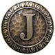 Initial A Knob Antique Brass, Antique Brass, J