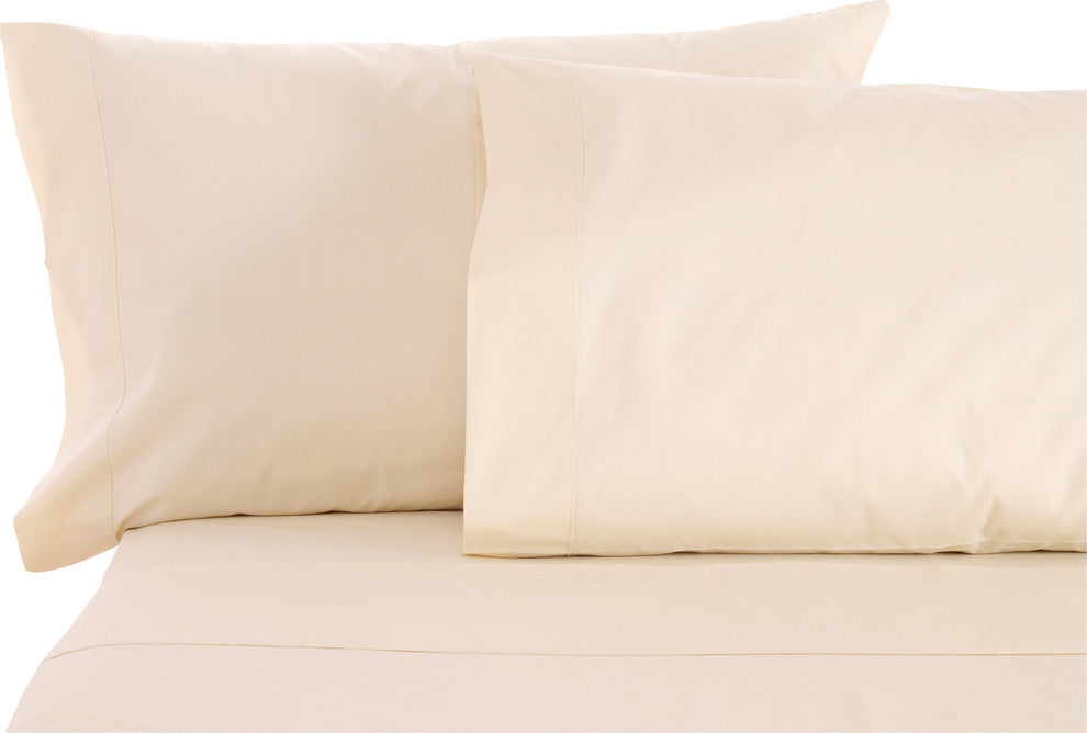 Sleep & Beyond Organic Cotton Sheet Set, Queen, Up to 18", Ivory