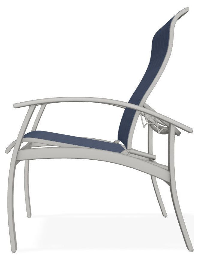 Belle Isle Sling Adjustable Outdoor Dining Chair, Mavi/Snow