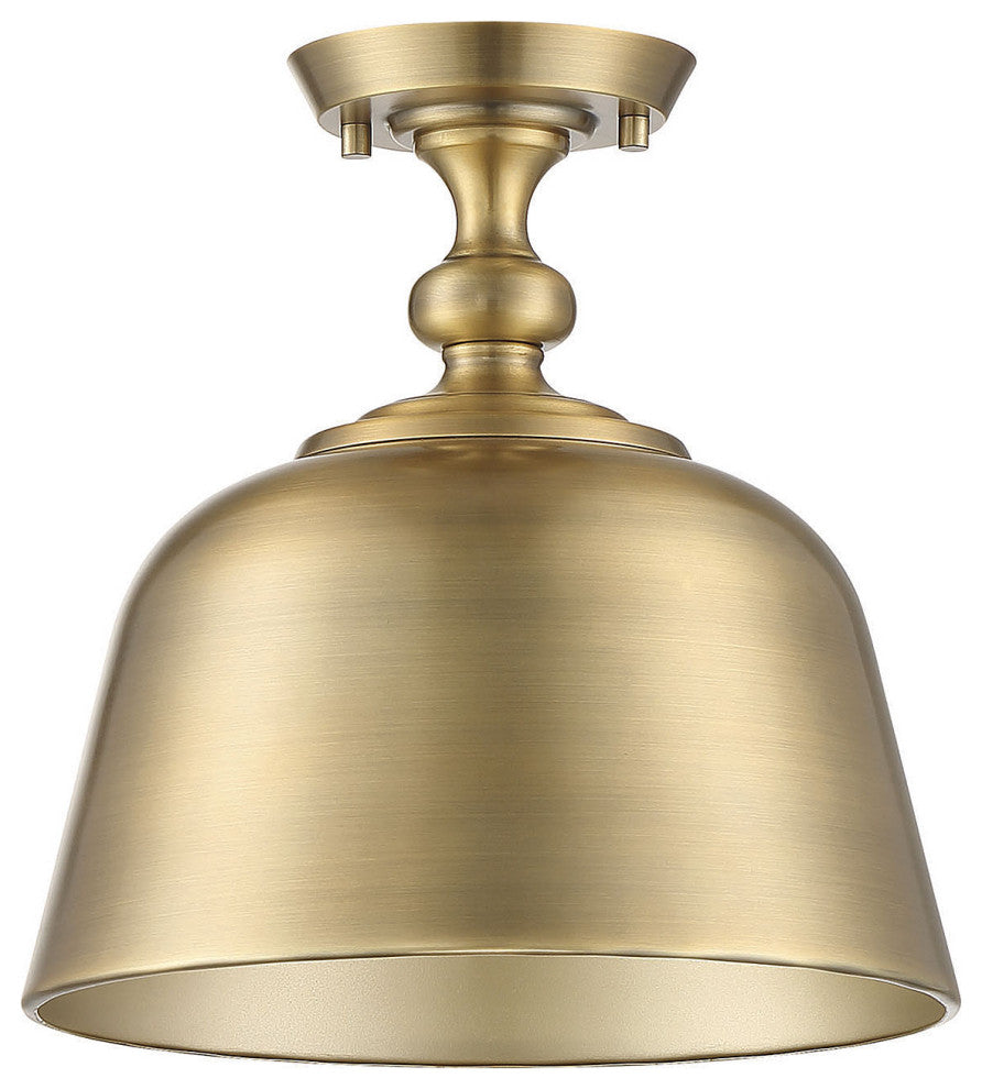 Berg Warm Brass 1-Light Semi-Flush