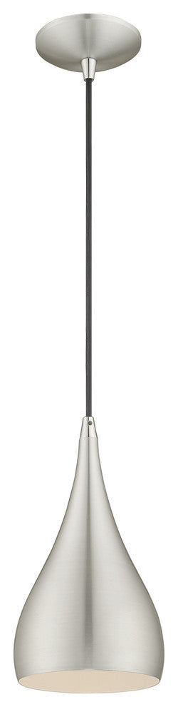 Livex Lighting Brushed Aluminum 1-Light Mini Pendant