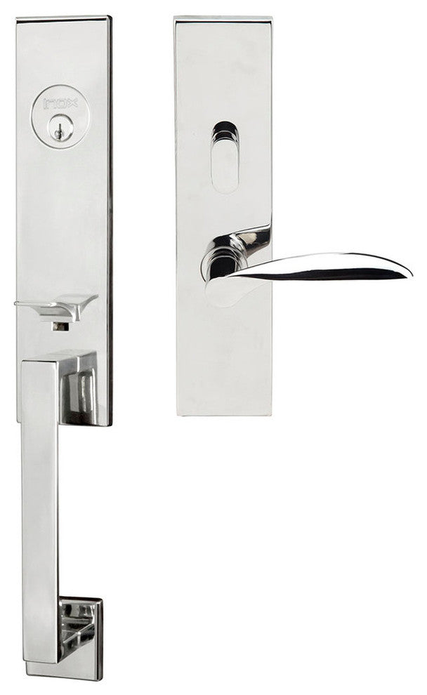Stratus Lever, Mortise Entry Handleset, RHR, Polished Stainless Steel