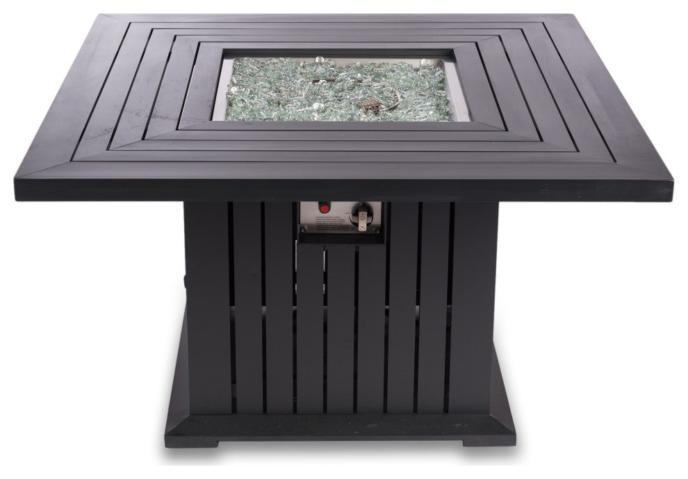 EvFires 43" Aluminum Fire Pit Table, Black Fire Pit Only
