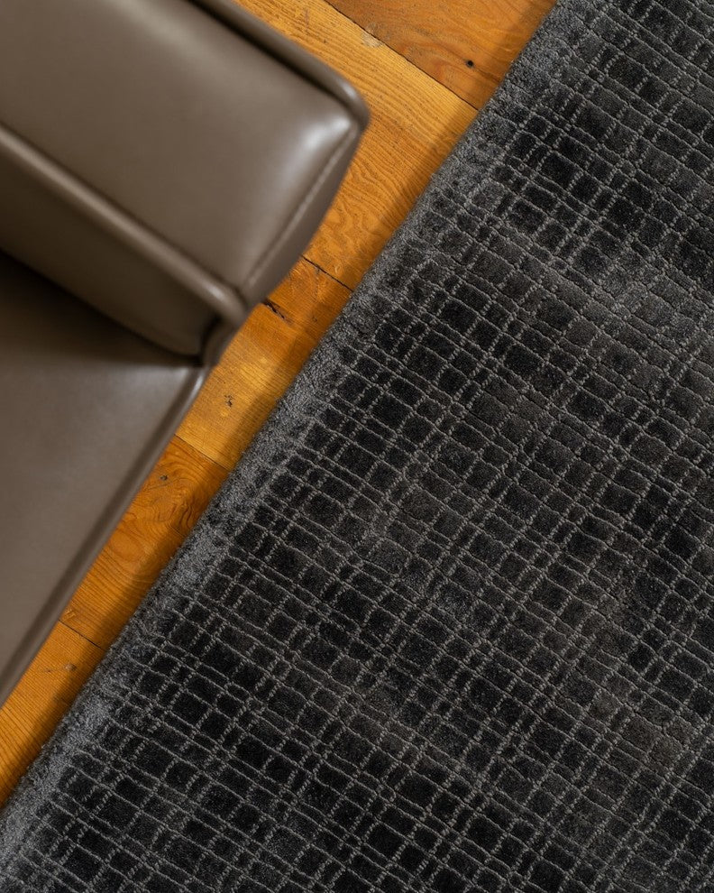 Adonis Hand-Loomed Durable Viscose Contemporary Area Rug Carpet, Bronze, 5' X 8'