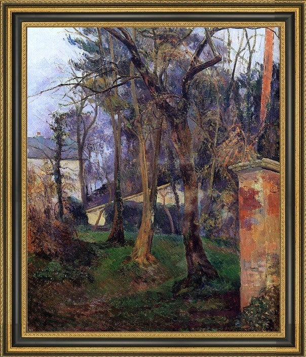 Paul Gauguin Abandoned Garden Rouen Framed Premium Canvas Print, 20"x25"