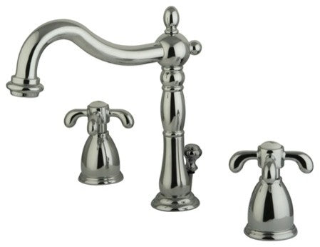 Kingston Brass Widespread Bathroom Faucet With Retail Pop-Up, Polished Chrome