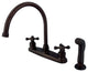 Kingston Brass 8" Centerset Kitchen Faucet, Oil Rubbed Bronze