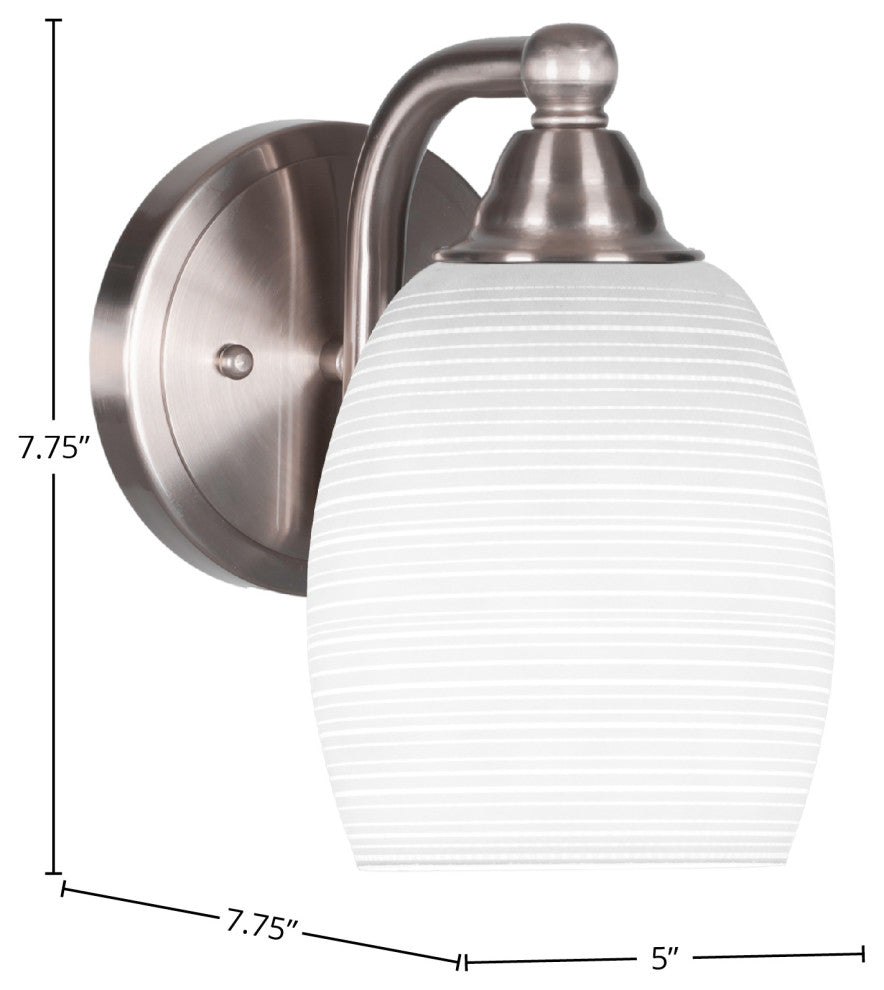 Paramount Wall Sconce, Brushed Nickel, 5" White Matrix Glass