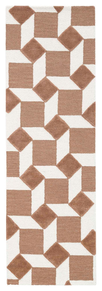 Retro Nova Area Rug, Rust, 2'6"x8'