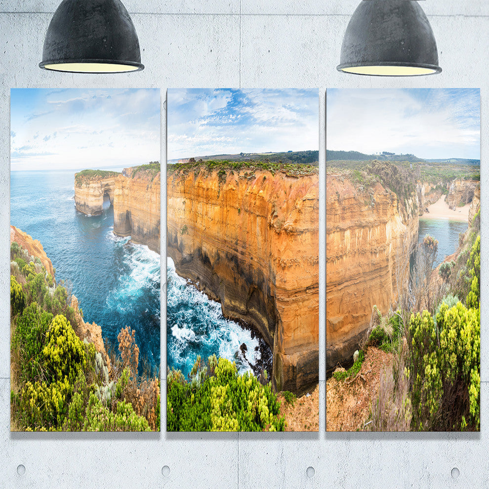 "Rocks and Vegetation of Victoria Beach" Metal Wall Art, 3 Panels, 36"x28"