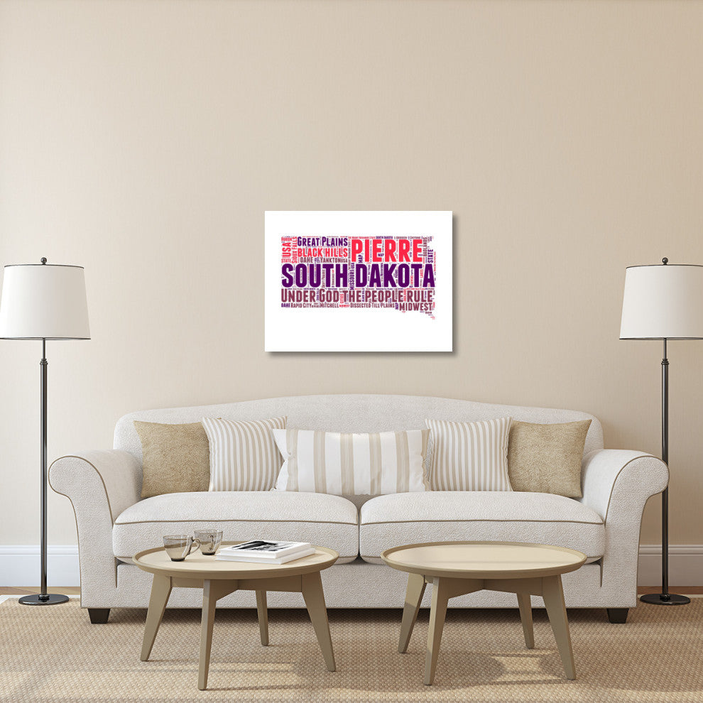 "South Dakota Word Cloud Map" Fine Art Print