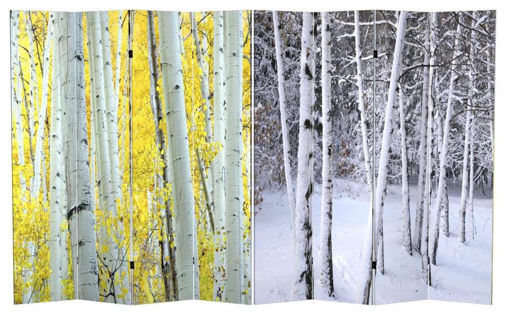 6' Tall Double Sided Birch Trees Room Divider