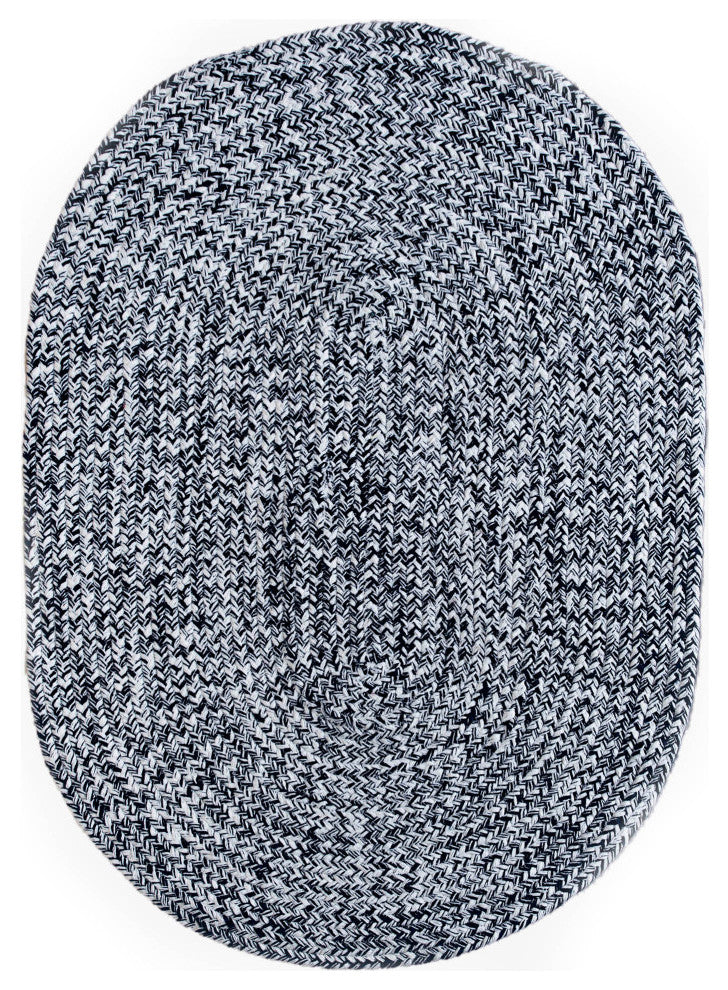 Farmhouse Cotton Braided Area Rug - Black and White - 3' X 5'