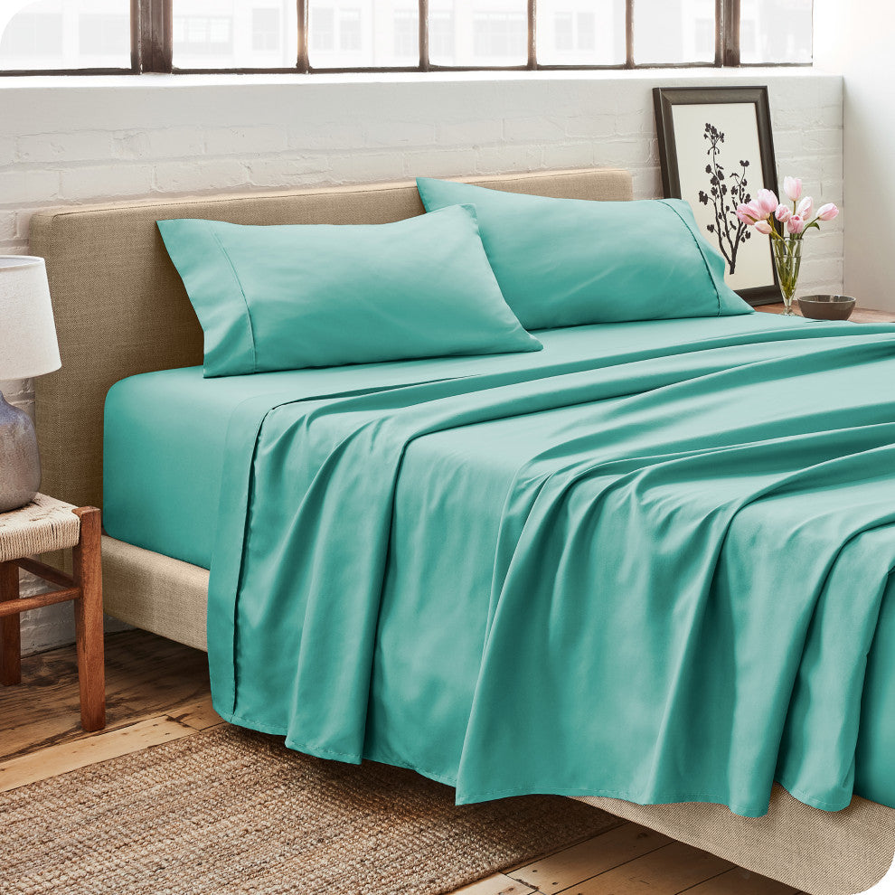 Bare Home 1800 Microfiber Sheet Set, Turquoise, King