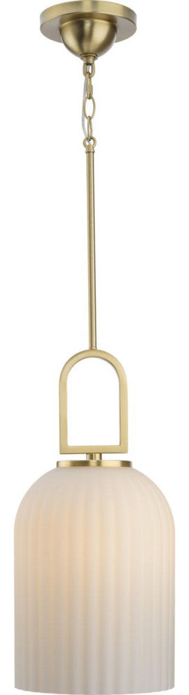 Stanza Collection One-Light New Traditional Pendant Light, Brushed Gold