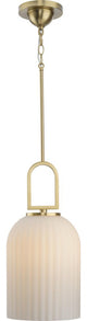 Stanza Collection One-Light New Traditional Pendant Light, Brushed Gold