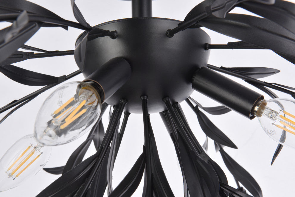 Piper 23" Flush Mount, Black