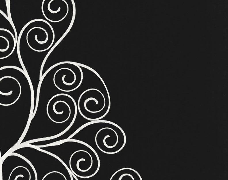 Filigree Tree, Geometric Print Hand Towel, Black, 18 x 30"