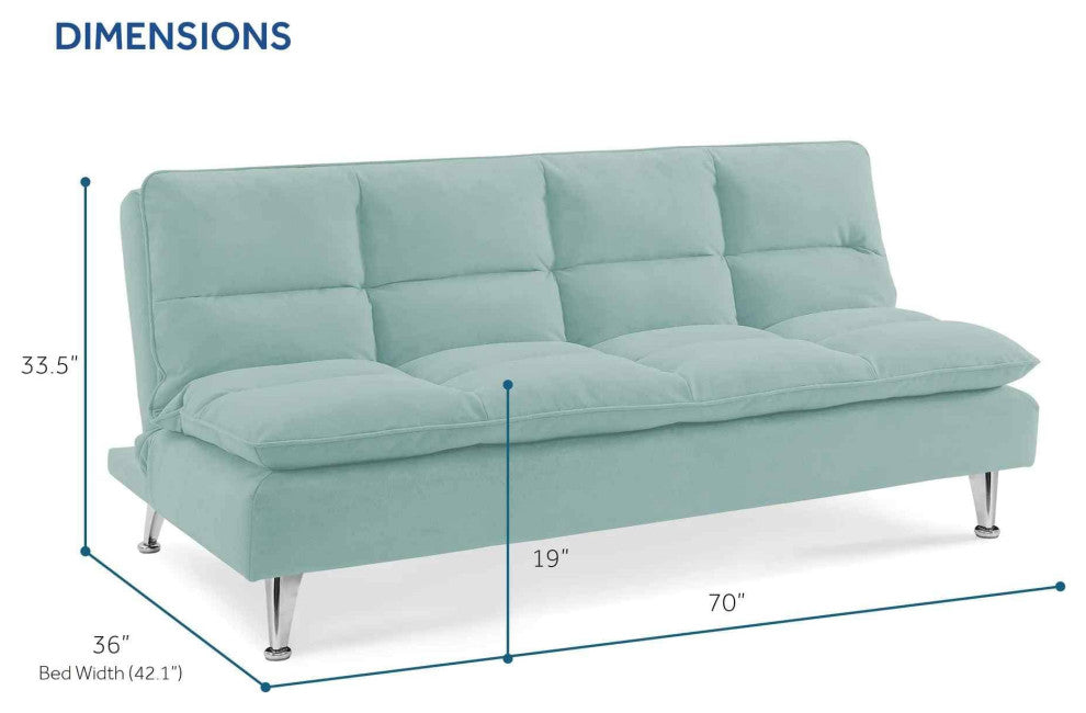 Sealy Santa Cruz Futon Sofa Convertible, Teal