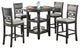 5 Piece Dining Set, Gray Finish