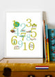 Nature Themed Number 11x14 Children's Wall Art Print