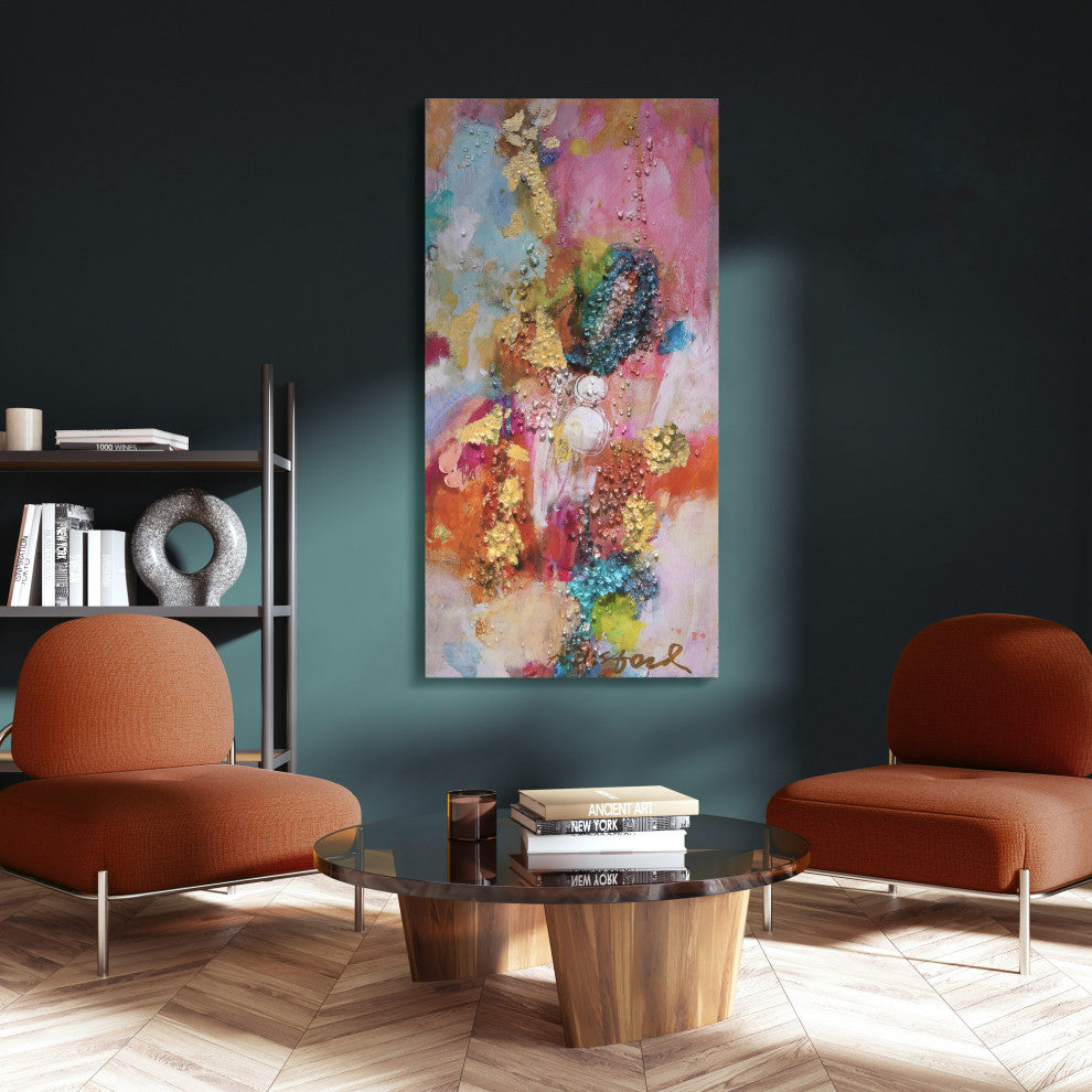 Colorful Symphony II Crystallus Epoxy Coated Wrapped Canvas Wall Art