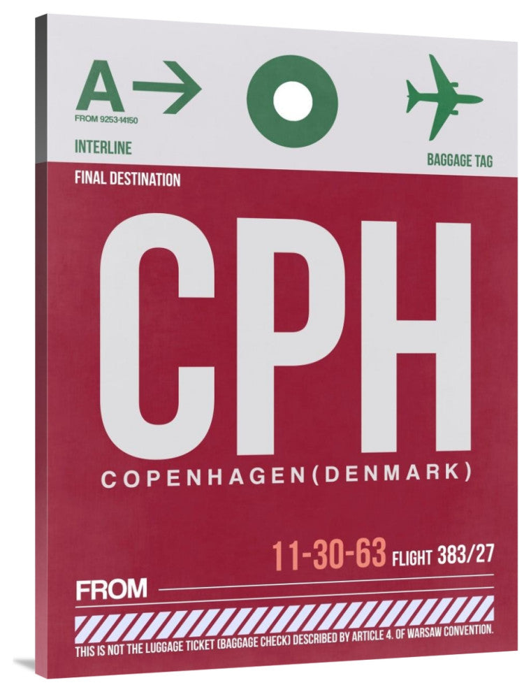 "CPH Copenhagen Luggage Tag 2" Fine Art Print