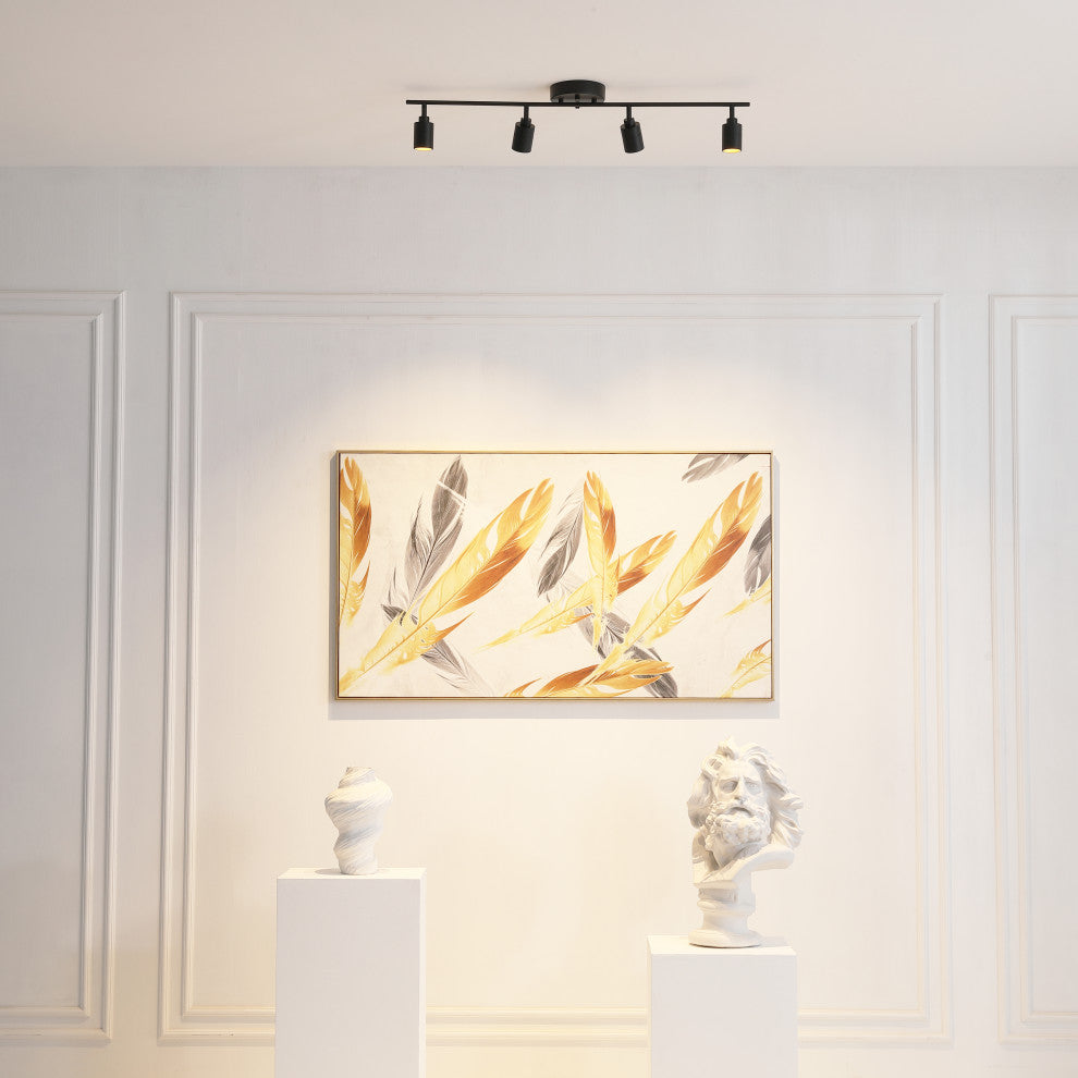 Vidalite Shura 4 Head LED Flush Mount FIxed Track Light, Black