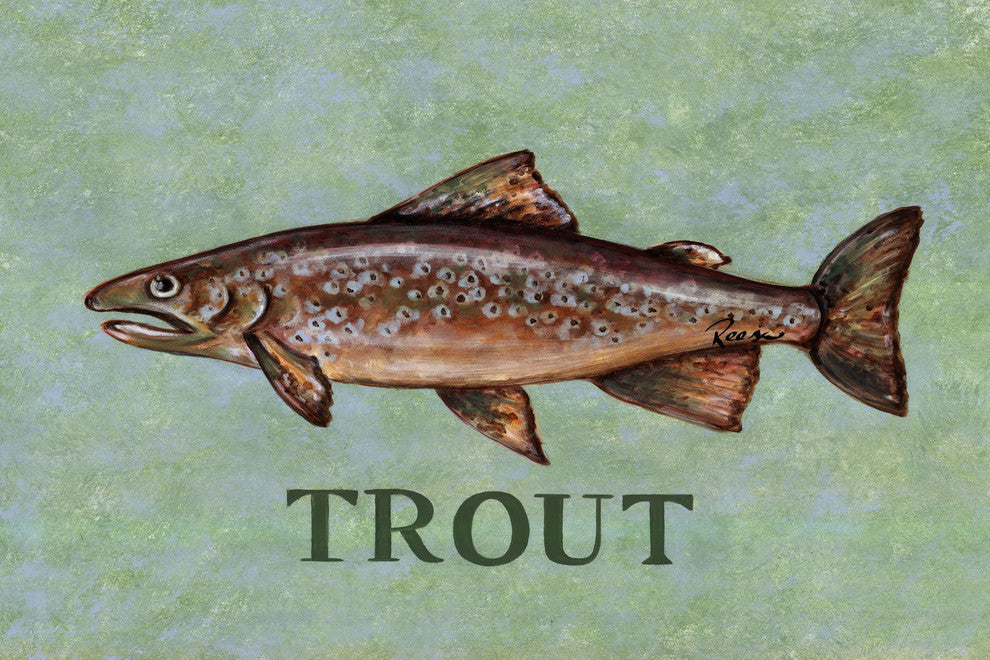 Marmont Hill, "Trout" by Reesa Qualia Painting Print on Wrapped Canvas, 60x40