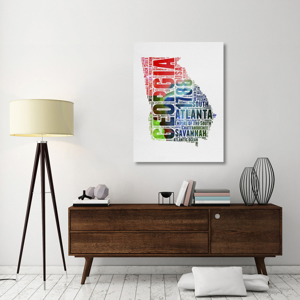 "Georgia Watercolor Word Cloud" Fine Art Print