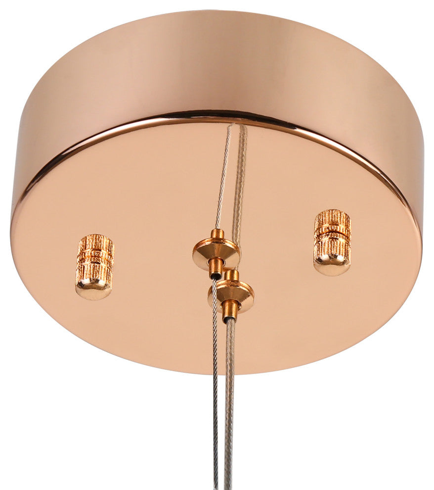 LNC Brusmogan 1-Light 9.5" Modern LED Loop Crystal Mini Chandelier, Gold