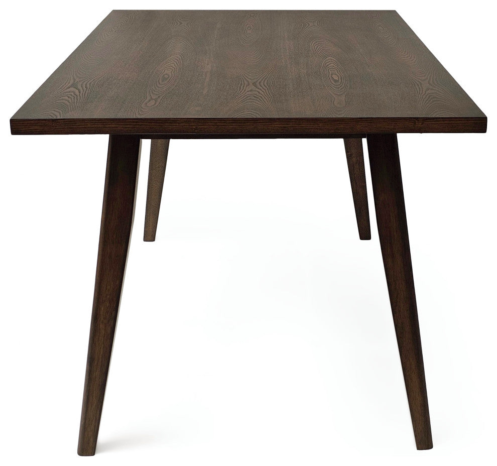 GDF Studio 7-Piece Mid-Century Dining Set, 6 Chairs, Dark Gray/Walnut/Brown