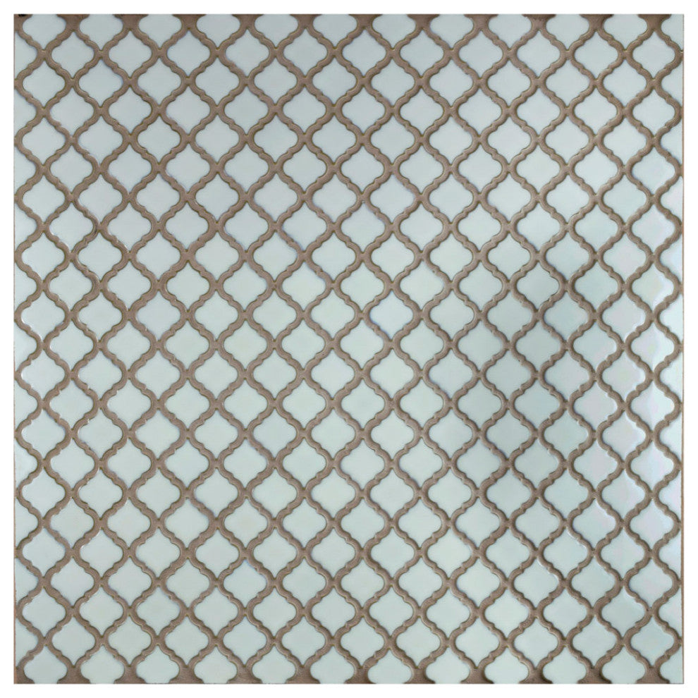 Hudson Tangier Mosaic Floor and Wall Tile, Silk White, Sample
