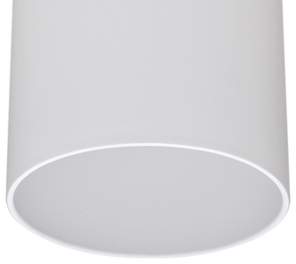 1-Light Gold Mini Pendant With White Cylindrical Glass Shade