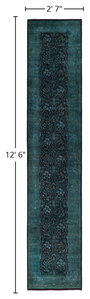 Overdyed One-of-a-Kind Hand-Knotted Area Rug Red, 2' 7" x 12' 6"