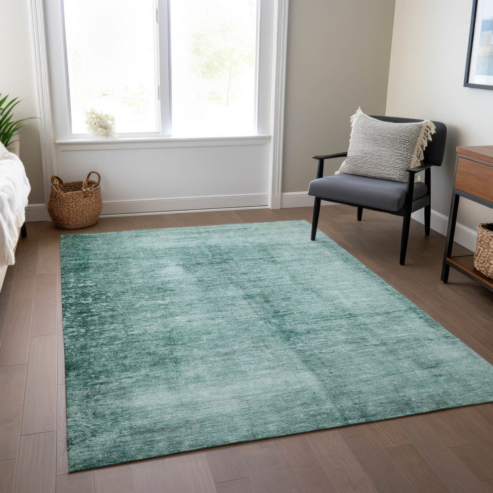 Machine Washable Indoor/Outdoor Chantille ACN1884 Teal 2'6" x 3'10" Rug