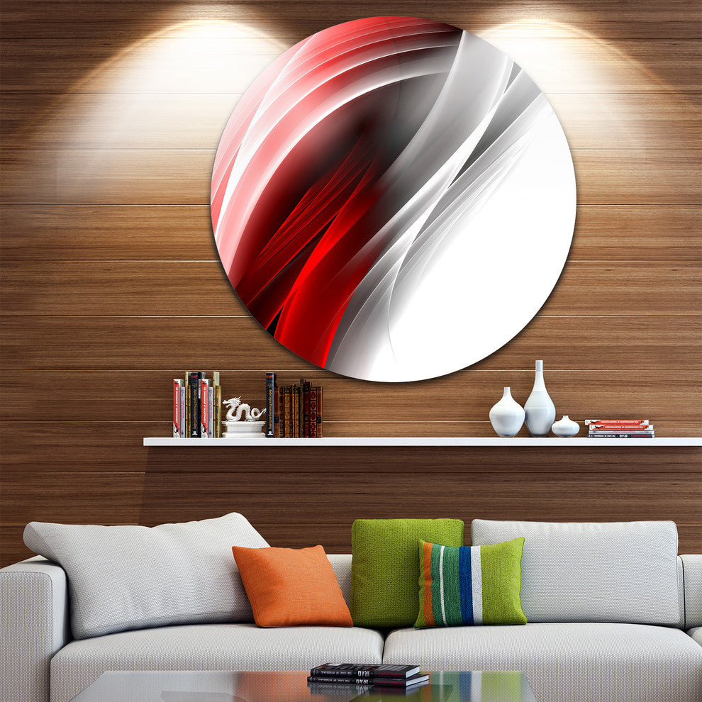 3D Pink Silver Vertical Lines, Abstract Round Metal Wall Art, 23"