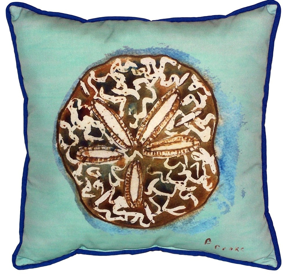Sand Dollar - Teal Large Indoor/Outdoor Pillow 18x18
