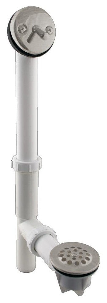 White 1.5" Tubular Trip Lever Bath Waste In Oil Rubbed Bronze, Satin Nickel