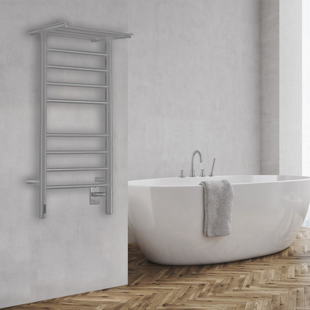 Ancona Piazzo OBT 8-Bar Towel Warmer, On-Board Timer, Brushed Stainless Steel