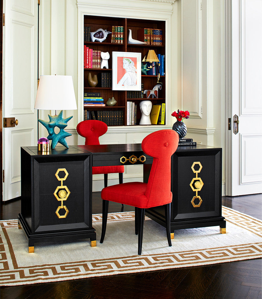 Greek Key Border Peruvian Flat Weave Rug