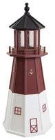 Outdoor Poly Lumber Lighthouse Lawn Ornament, Barnegat, 5 Foot, Solar Light