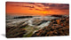 "Stormy Waves Rushing Into Rocks" Beach Canvas Wall Art, 32"x16"
