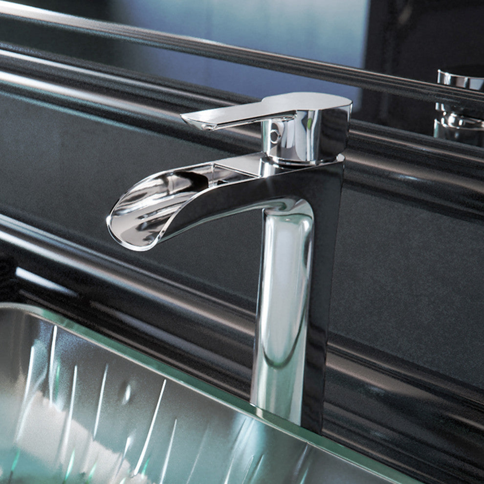 VIGO Amada 10" H Single Handle Single Hole Bathroom Vessel Faucet, Chrome