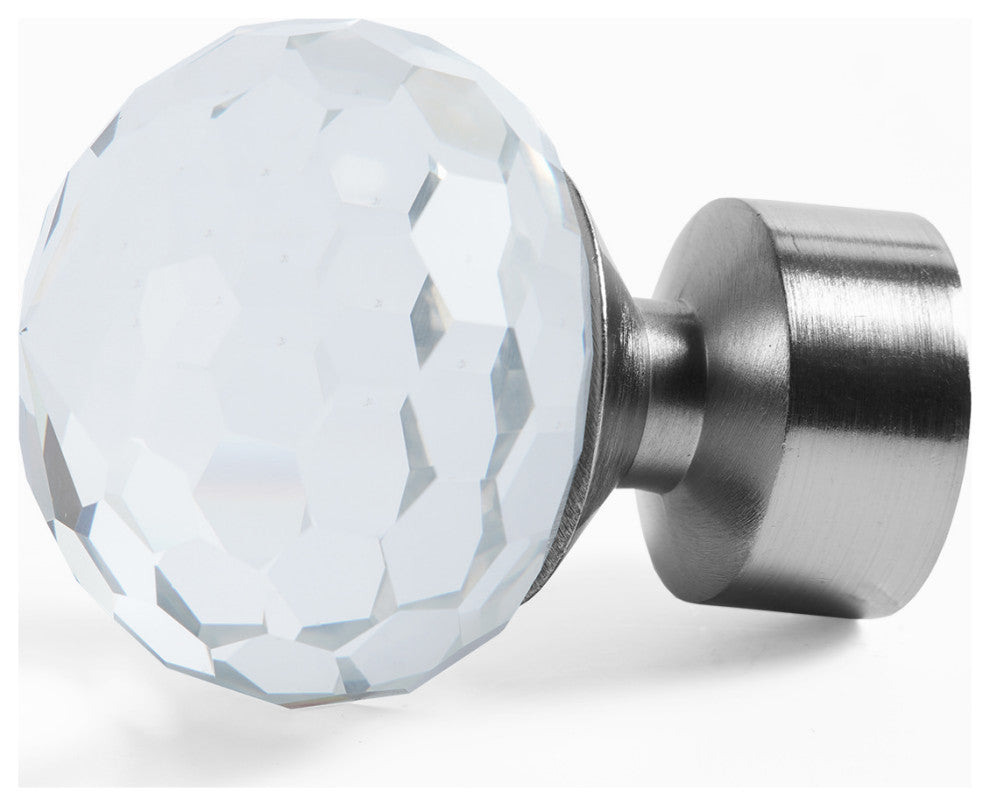 Glass Sphere Prism Extendable Metal Rod Set, 52" 144", Nickel