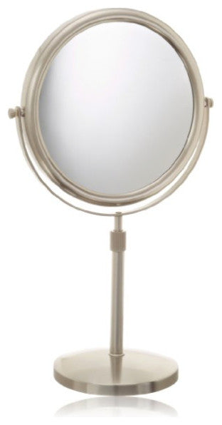 Jerdon JP4045C 9-Inch Tabletop Two-Sided Swivel Vanity Mirror with 5x Mag, Nicke