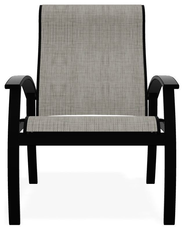 Belle Isle Sling Adjustable Outdoor Dining Chair, Smoke/Black