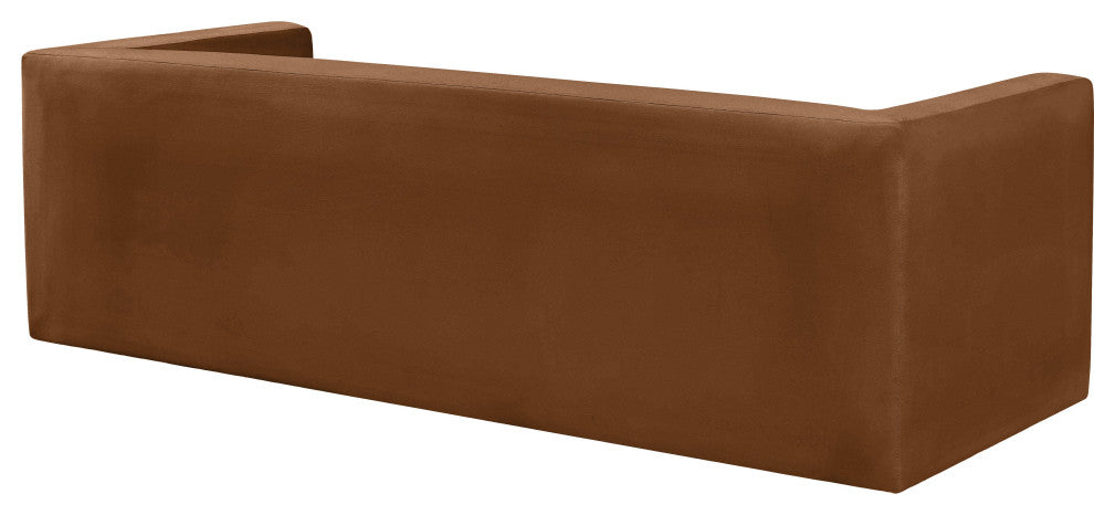 Henson Velvet Upholstered Sofa, Saddle