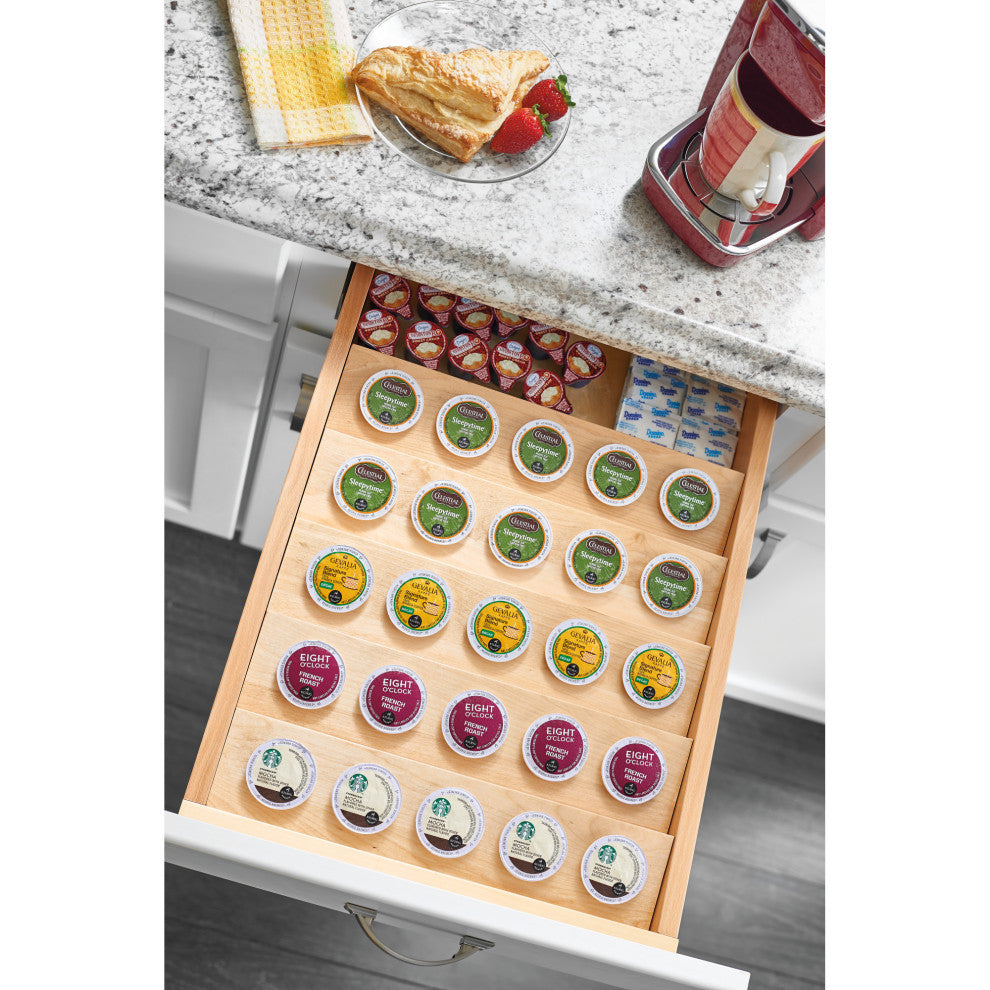 Wood K-Cup Cabinet Drawer Insert Organizer, 16"