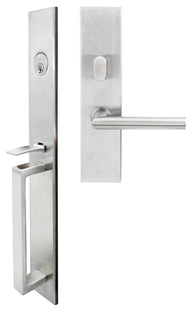 Stockholm Lever, Mortise Entry Handleset, Left Hand, Satin Stainless Steel